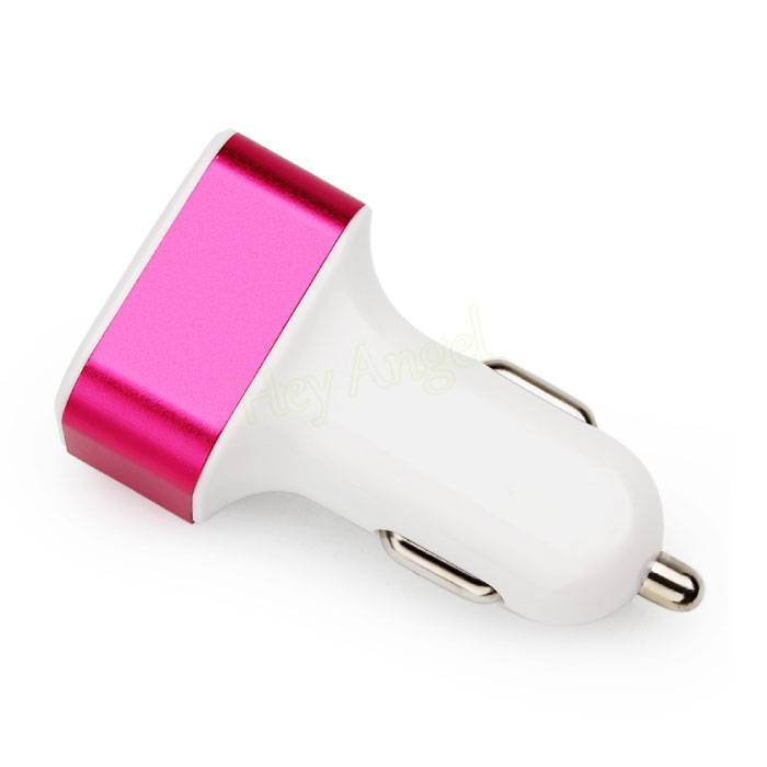 10-Pack High Speed 3-Port Car Charger / Carcharger Pink