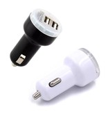 Stuff Certified® High Speed Double Car Charger / Dual Carcharger 5V - 3.1A Black / White