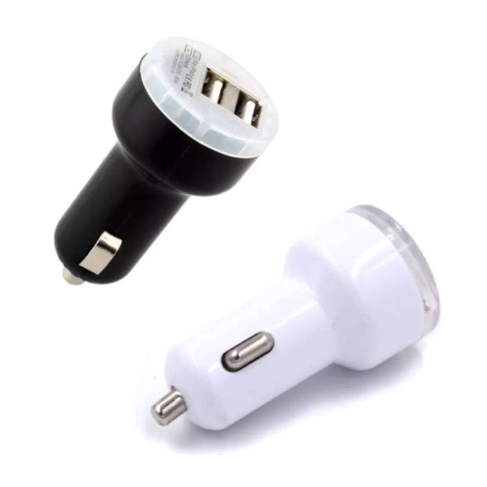 High Speed Double Car Charger / Dual Carcharger 5V - 3.1A Black / White