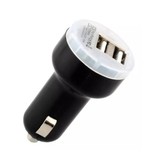 Stuff Certified® Chargeur de voiture double haute vitesse / Dual Carcharger 5V - 3.1A noir / blanc