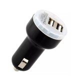 Stuff Certified® High Speed Double Car Charger / Dual Carcharger 5V - 3.1A Black / White