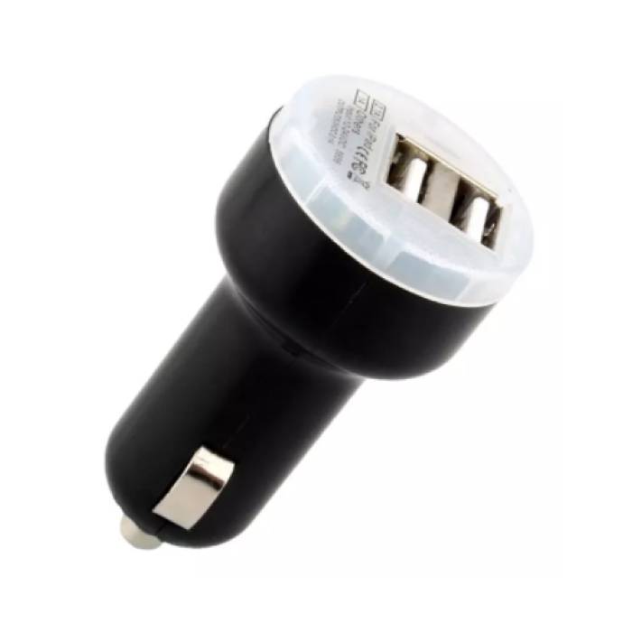 Chargeur de voiture double haute vitesse / Dual Carcharger 5V - 3.1A noir / blanc