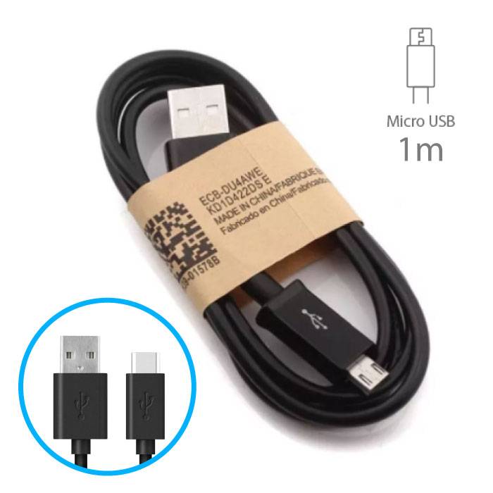 Stuff Certified® USB 2.0 - Cable de carga micro-USB Cargador Cable de datos Datos Android 1 metro Negro