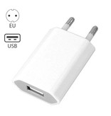 Stuff Certified® Branchez le chargeur mural pour iPhone / iPad / iPod 5V - 1A Chargeur USB AC Home Blanc