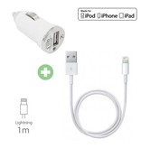 Stuff Certified® 2 in 1 Charging Set Charging Cable USB / Data Cable & Car Charger / Carcharger for iPhone 1 Meter