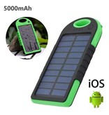 Stuff Certified® External 5000mAh Solar Charger Power Bank Solar Panel Emergency Battery Battery Charger Sun Green