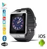 Stuff Certified® Original DZ09 Smartwatch Smartphone Fitness Sport Activity Tracker Watch OLED Android iOS iPhone Samsung Huawei Silver