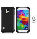 Stuff Certified® For Samsung Galaxy S5 - Hybrid Armor Case Cover Cas Silicone TPU Case Black