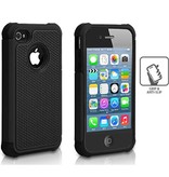 Stuff Certified® Per Apple iPhone 5 - Custodia ibrida per armatura Custodia in silicone TPU Custodia nera