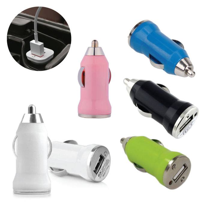 5-Pack iPhone/iPad/iPod AAA+ Autolader USB - Snel opladen - 5 Kleuren