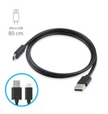 Stuff Certified® 2-Pack USB 2.0 - Câble de chargement micro-USB Chargeur Câble de données Données Android 0,80 mètre Noir