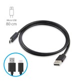 Stuff Certified® 2-Pack USB 2.0 - Micro-USB Charging Cable Charger Data Cable Data Android 0.80 Meter Black