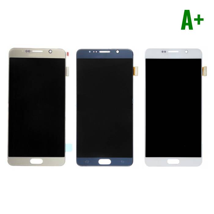 Stuff Certified® Écran Samsung Galaxy Note 5 N9200 / N920A / N920T / N920V / N920P (écran tactile + AMOLED + pièces) A + Qualité - Blanc / Bleu / Or