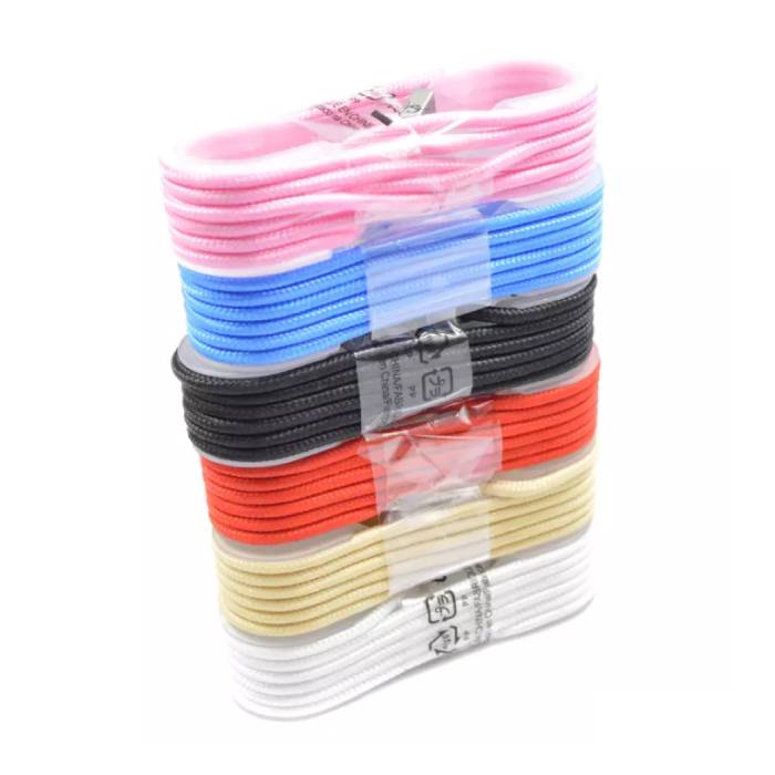 Stuff Certified® USB 2.0 - Câble de charge USB-C Câble de données de chargeur en nylon tressé Câble de données Android 1,5 mètre blanc