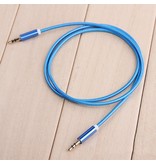 Stuff Certified® AUX Braided Nylon Aluminum Audio Cable 1 Meter Extra Strong 3.5mm Jack Blue