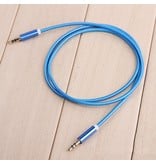 Stuff Certified® Câble audio en aluminium en nylon tressé AUX 1 mètre Jack 3,5 mm extra-fort bleu