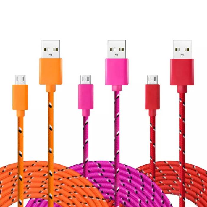 Stuff Certified® iPhone / iPad / iPod Lightning USB-Ladekabel Geflochtenes Nylon-Ladegerät Daten Kabeldaten 1 Meter Weiß