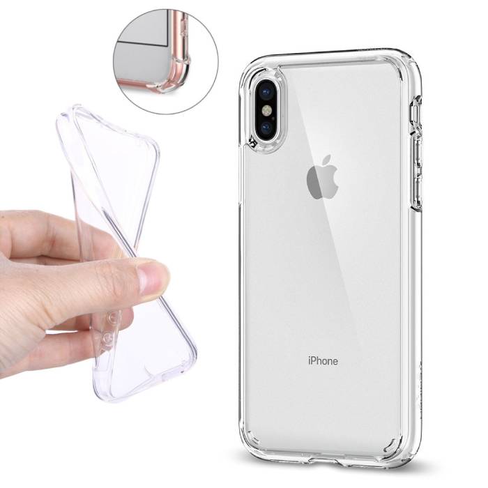 animatie Bourgeon ondanks Transparant Clear Bumper Case Cover Silicone TPU Hoesje Anti-Shock iPhone X  | Stuff Enough.be