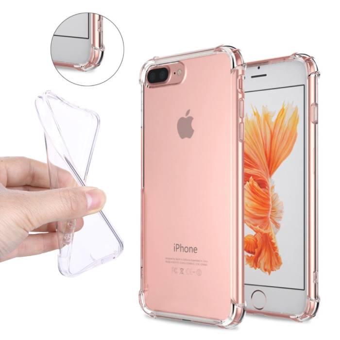 iPhone 8 Plus Transparent Clear Bumper Case Cover Silicone TPU Case Anti-Shock