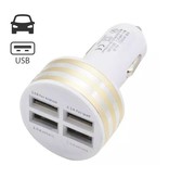 Stuff Certified® High-Speed Quad 4x USB Port Car Charger / Carcharger 5V - 4.1A Gold