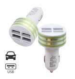 Stuff Certified® High-Speed Quad 4x USB Port Car Charger / Carcharger 5V - 4.1A Green