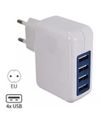 Stuff Certified® 4x Quad Port USB iPhone / Android 5V - 4A Cargador de pared Cargador de pared AC Hogar Blanco