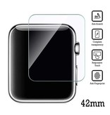 Stuff Certified® Protector de pantalla transparente de vidrio templado de 42 mm para iWatch Series 1/2/3