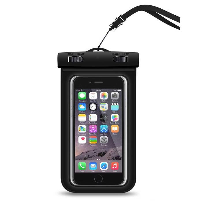 Estuche Impermeable Estuche Estuche Universal iPhone Samsung Huawei Negro - Airbag de hasta 5.8 "