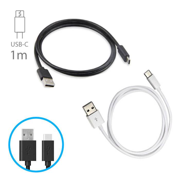 Stuff Certified® Lot de 10 câbles de chargement USB-C pour Android, 1 mètre, noir/blanc