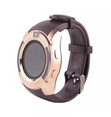 Stuff Certified® Original V8 Smartwatch HD Smartphone Fitness Sport Aktivität Tracker Uhr OLED iOS Android iPhone Samsung Huawei Brown