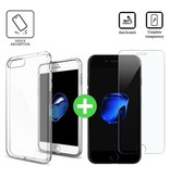 Stuff Certified® iPhone 7 Transparant TPU Hoesje + Screen Protector Tempered Glass
