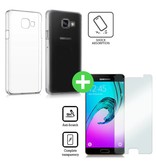 Stuff Certified® Coque TPU transparente Samsung Galaxy A3 2016 + verre trempé protecteur d'écran