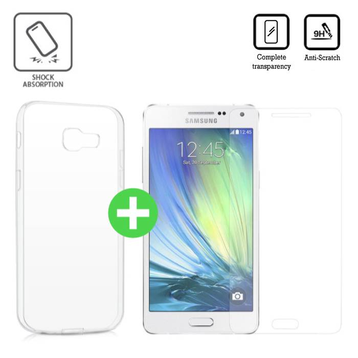 grafiek Gezicht omhoog artikel Samsung Galaxy A5 Transparant Hoesje + Screen Protector Tempered Glass  Kopen? | Stuff Enough.be