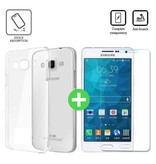 Stuff Certified® Coque TPU transparente Samsung Galaxy A7 2016 + verre trempé protecteur d'écran