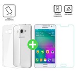 Stuff Certified® Coque en TPU transparente Samsung Galaxy J5 Prime 2016 + Protecteur d'écran en verre trempé