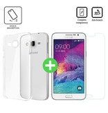 Stuff Certified® Custodia in TPU trasparente per Samsung Galaxy J7 Prime 2016 + protezione per lo schermo in vetro temperato