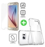 Stuff Certified® Samsung Galaxy S6 Funda TPU Transparente + Protector de Pantalla Vidrio Templado