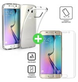 Stuff Certified® Coque en TPU transparente Samsung Galaxy S6 Edge + Protecteur d'écran en verre trempé