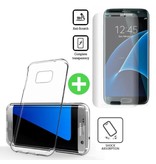 Stuff Certified® Custodia in TPU trasparente per Samsung Galaxy S7 Edge + protezione dello schermo in vetro temperato