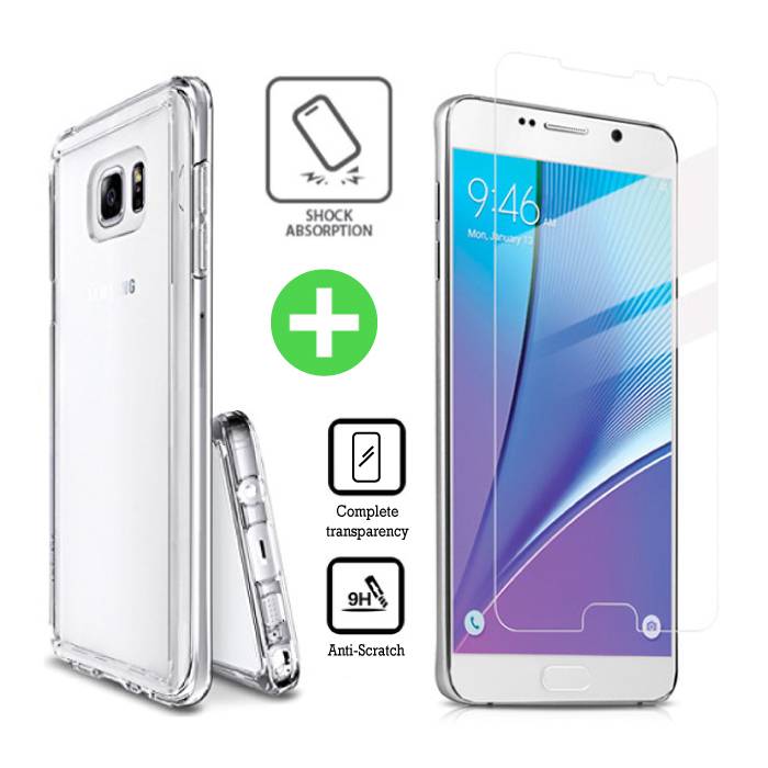 Zin Pamflet Formuleren Samsung Galaxy Note 5 Transparant Hoesje + Screen Protector Tempered Glass  Kopen? | Stuff Enough.be