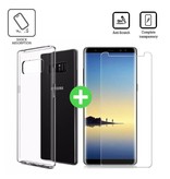 Stuff Certified® Funda de TPU transparente para Samsung Galaxy Note 8 + Protector de pantalla Vidrio templado