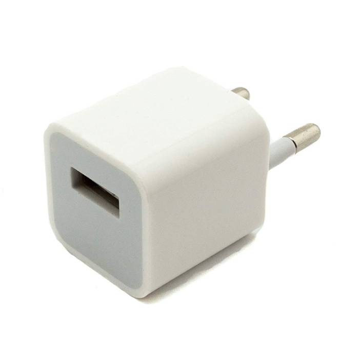 A1265 2PIN EU Ładowarka ścienna z wtyczką 5 V - 1 A Ładowarka USB AC Home Biała