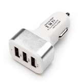 Stuff Certified® Hochgeschwindigkeits-3-Port-Autoladegerät / Lader 5V - 4.1A - Silber