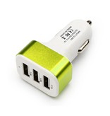 Stuff Certified® High Speed 3-Port Car Charger / Carcharger 5V - 4.1A - Green