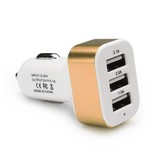 Stuff Certified® Hochgeschwindigkeits-3-Port-Autoladegerät / Lader 5V - 4,1A - Gold