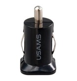 USAMS USAMS Dual Autolader/Carcharger 5V - 3.1A Zwart