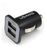 USAMS USAMS Dual Autolader/Carcharger 5V - 3.1A Zwart