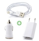 Stuff Certified® 3-in-1-Ladeset für iPhone 30-Pin / Lightning USB-Ladekabel + Stecker-Ladegerät + Autoladegerät