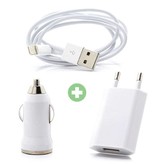 Stuff Certified® Juego de carga 3 en 1 para iPhone 30-Pin / Lightning Cable de carga USB + Cargador de enchufe + Cargador de coche