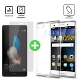 Stuff Certified® Coque TPU transparente Huawei P8 + Protecteur d'écran en verre trempé